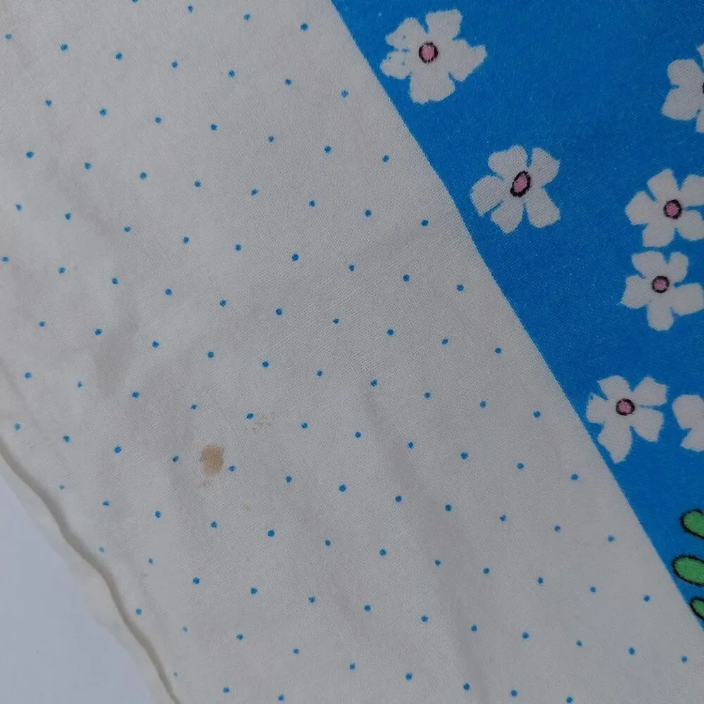 VTG Tablecloth 1960s Kitschy Skunk Dog Cotton Dogwood Stinkweed Pastel Unique